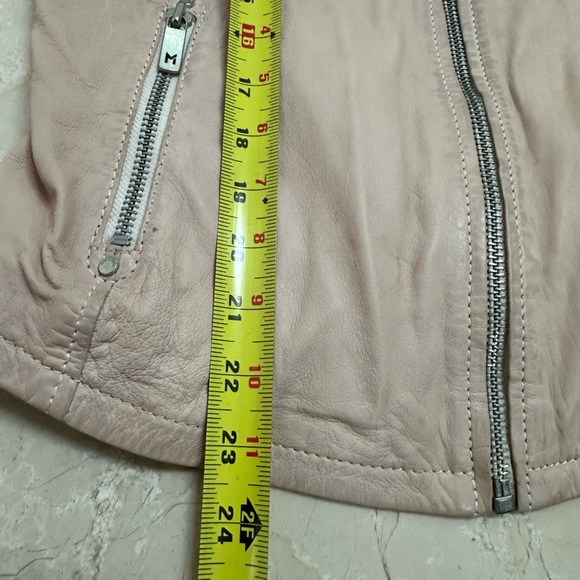 Mauritius Genuine Lamb Leather Jacket In Light Blush Pink Size Large - Picture 8 of 11
